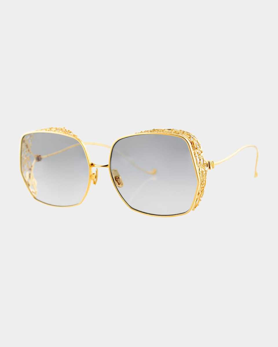 Nouveau Romantica Round Stainless Steel Sunglasses
